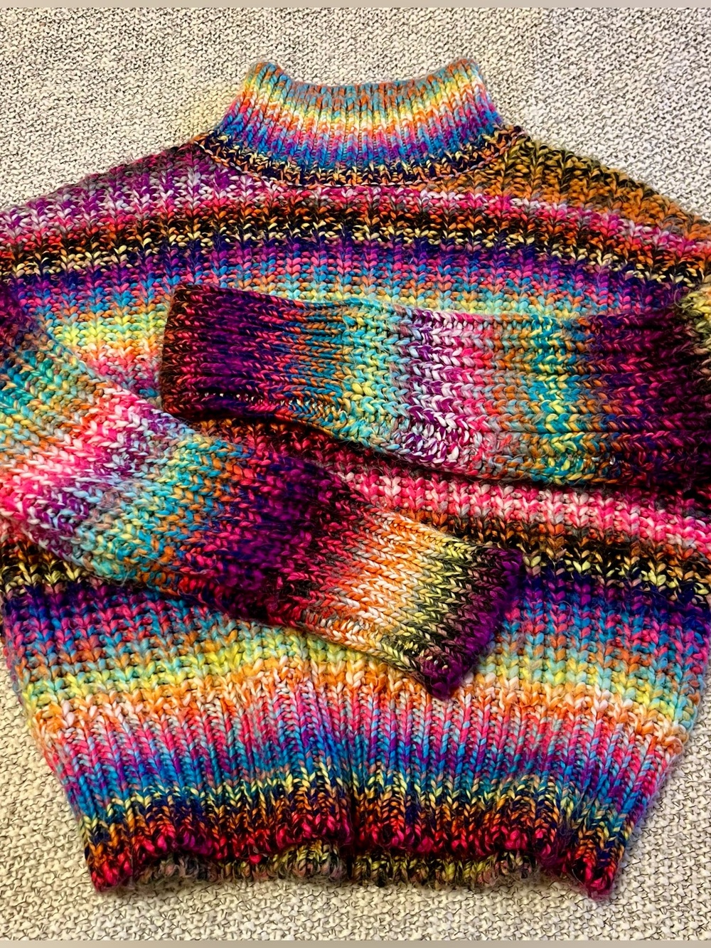 Express Y2K Every Color of the Rainbow Knit Sweater in Women’s Size Small